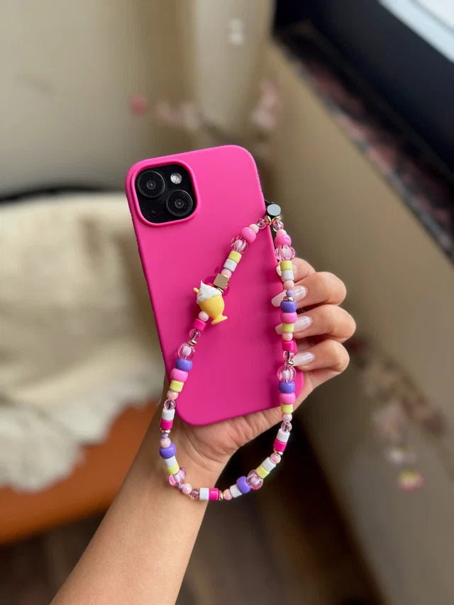 Cute Ice Cream Beaded Phone Charm Strap