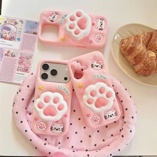 Cute 3D Cat Paw iPhone Case