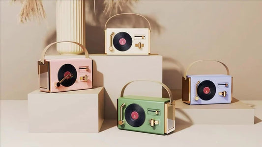 Retro Vinyl Style Portable Bluetooth Speaker