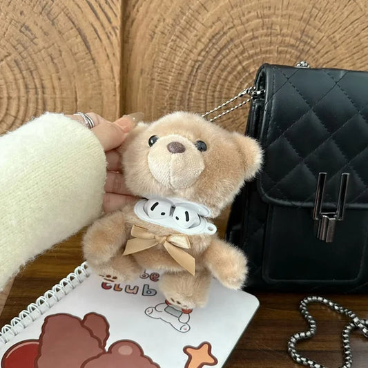 Cute Plush Teddy Bear AirPods Case